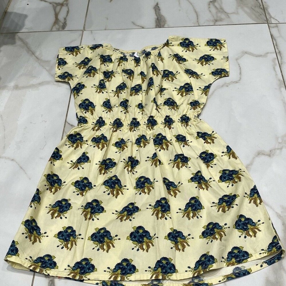 Emerald August Girls Sleeveless Yellow Dress With Flowers Size 5